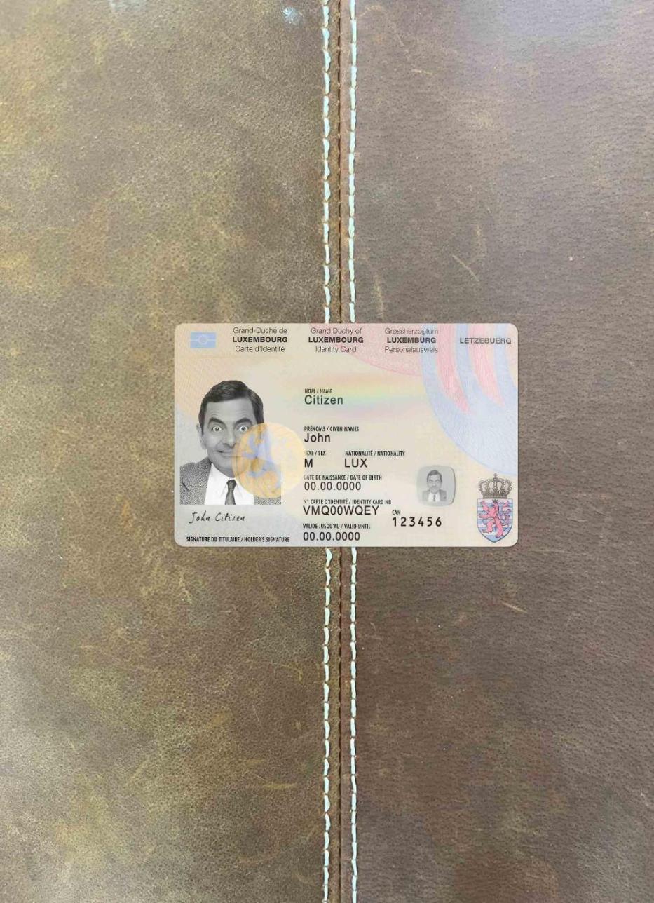 Blank Luxembourg ID card photolook download for verification